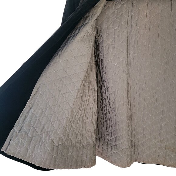 Child Girl's Vintage 1960/70s Black Velvet Coat Peter Pan Collar Quilt Lined 6/7 - Picture 5 of 11